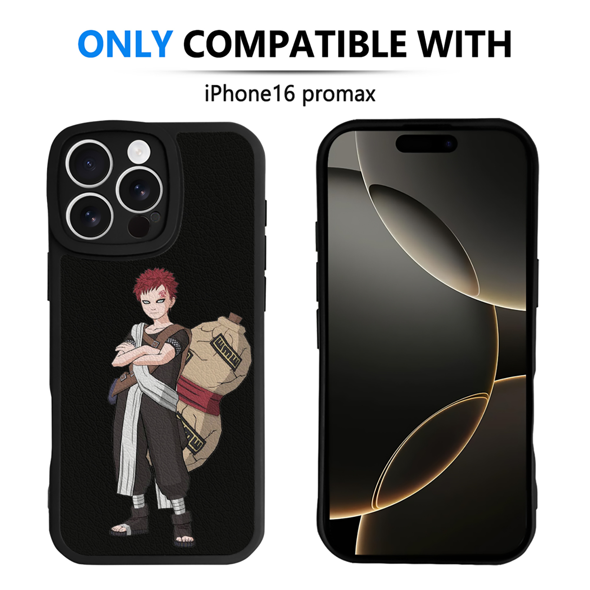 （画像用） NARUTO -ナルト- ガアラ Gaara 【iPhone 16シリーズ対応】シリコンスマホケース（レザー調） 材質：シリコン